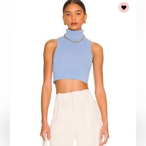 Revolve- Bardot- Thea knit top size large light blue